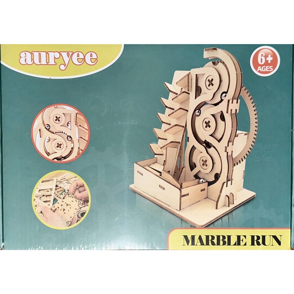 3D SOLAR POWERED NIB Wooden Puzzle Marble Run 7 1/2" x 11" SEALED